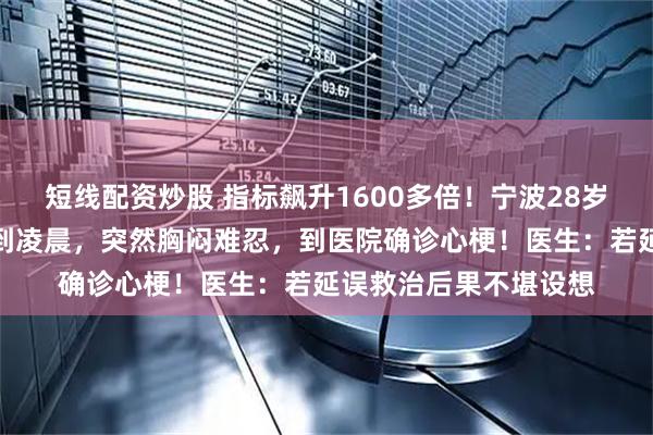 短线配资炒股 指标飙升1600多倍！宁波28岁小伙接连几天玩手机到凌晨，突然胸闷难忍，到医院确诊心梗！医生：若延误救治后果不堪设想
